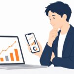 自社ECサイトの売上分析をスマートフォン・PCで進めるイメージ